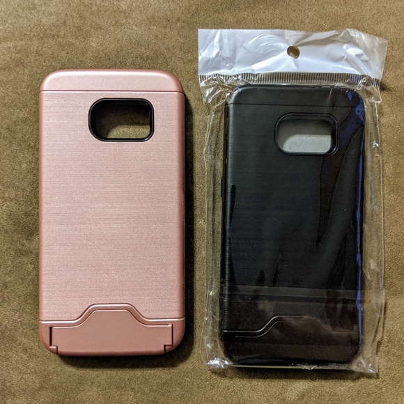 2 Samsung S7 Cases/ Rose Gold + Black - Picture 1 of 2